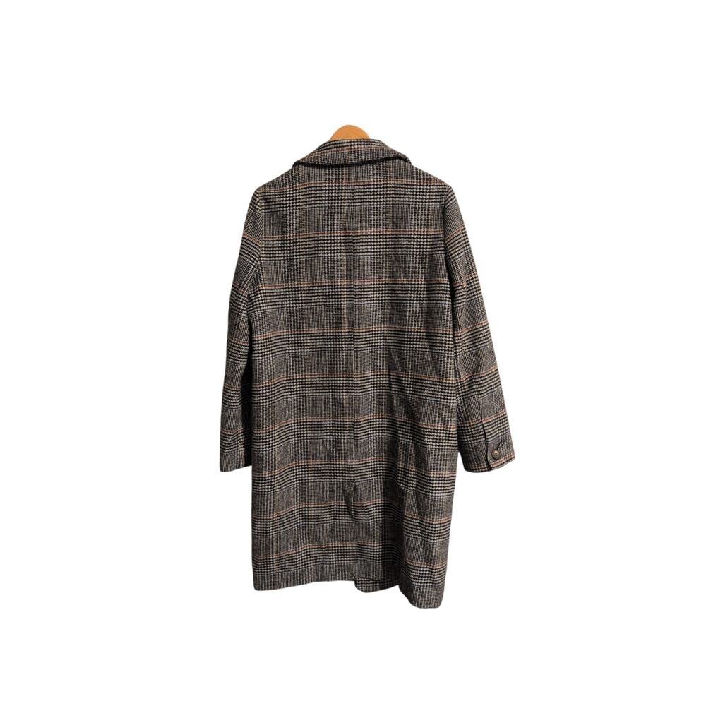 Topshop Plaid Checked Overcoat Size 8 Lined - Picture 5 of 5